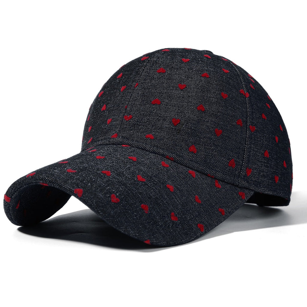 Heart-Patterned Casual Baseball Cap