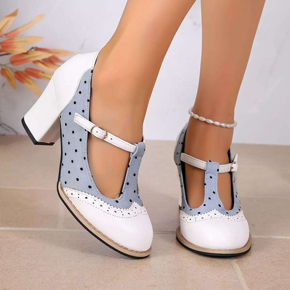 Point Toe Block Heels Pumps