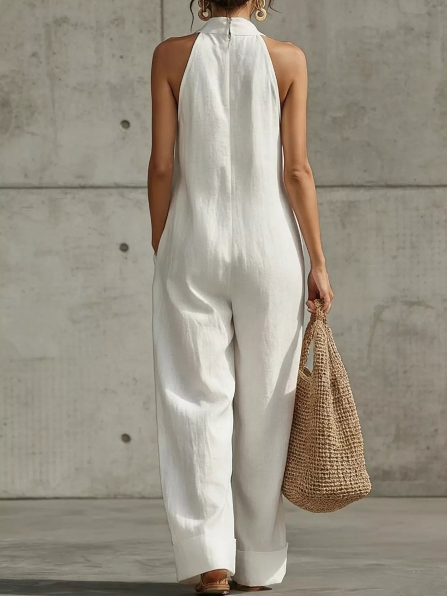 Halter Neck Wide-Leg Jumpsuit