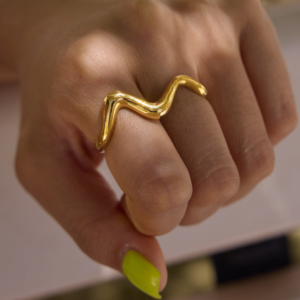 Wave Double Finger Ring Collection