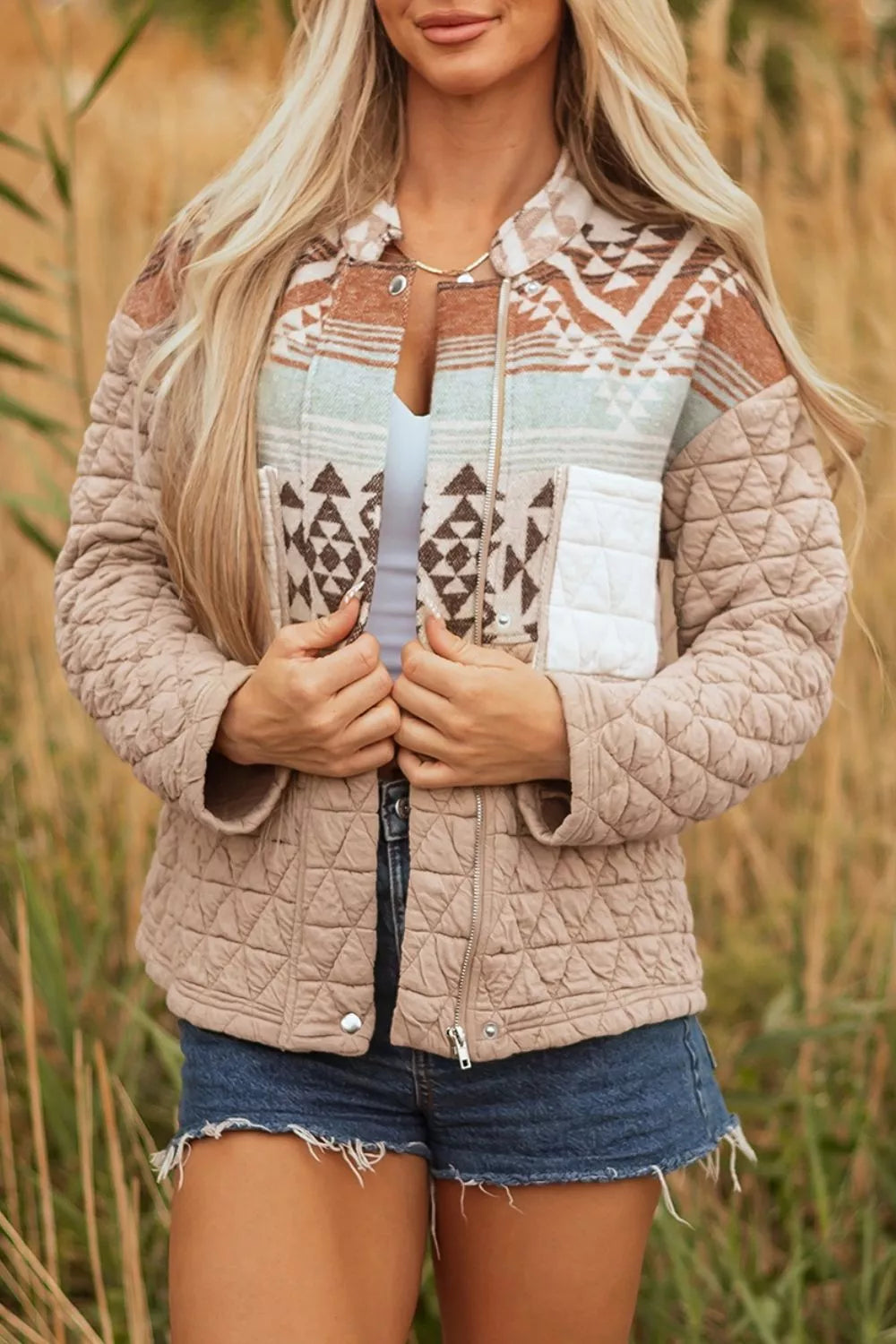 Aztec Quilted Patchwork Western Jacket