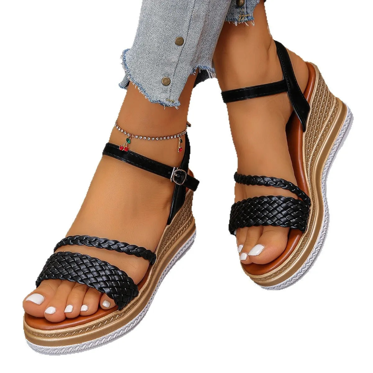 Woven Espadrille Wedge Sandals