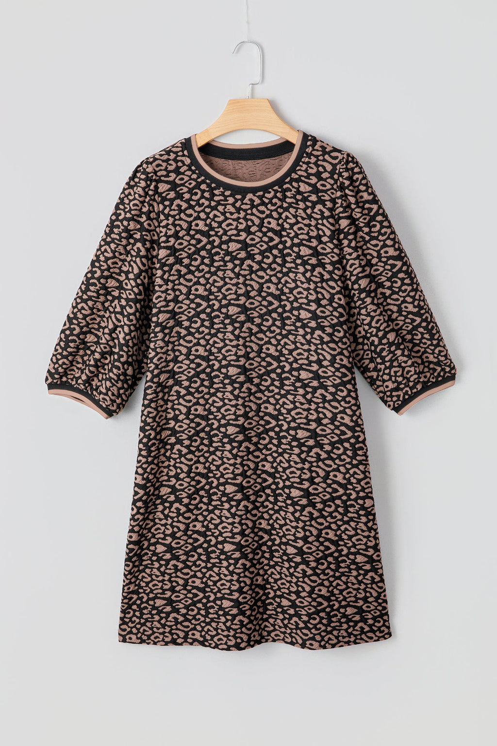Leopard Bubble Sleeve Mini Dress