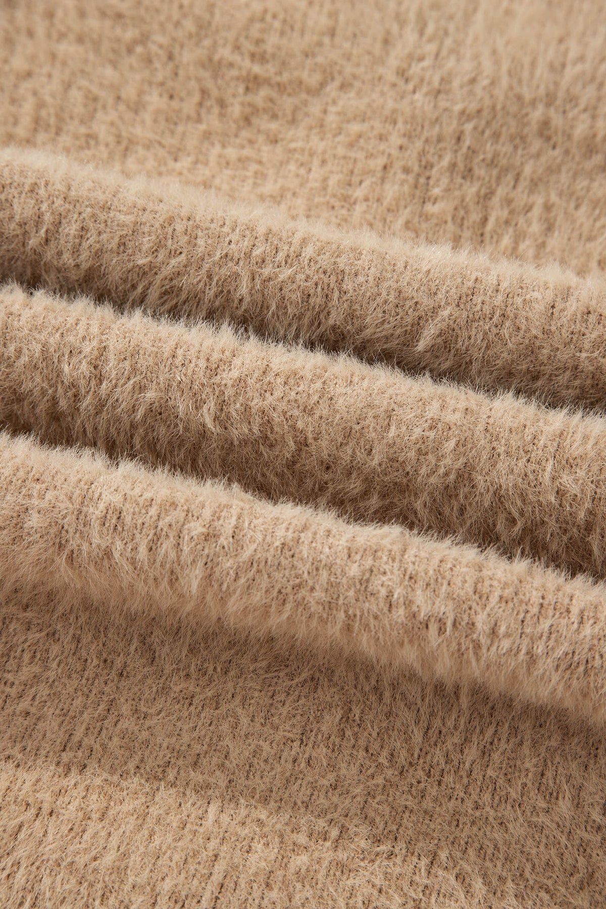 Solid Fuzzy Button-Front Cardigan