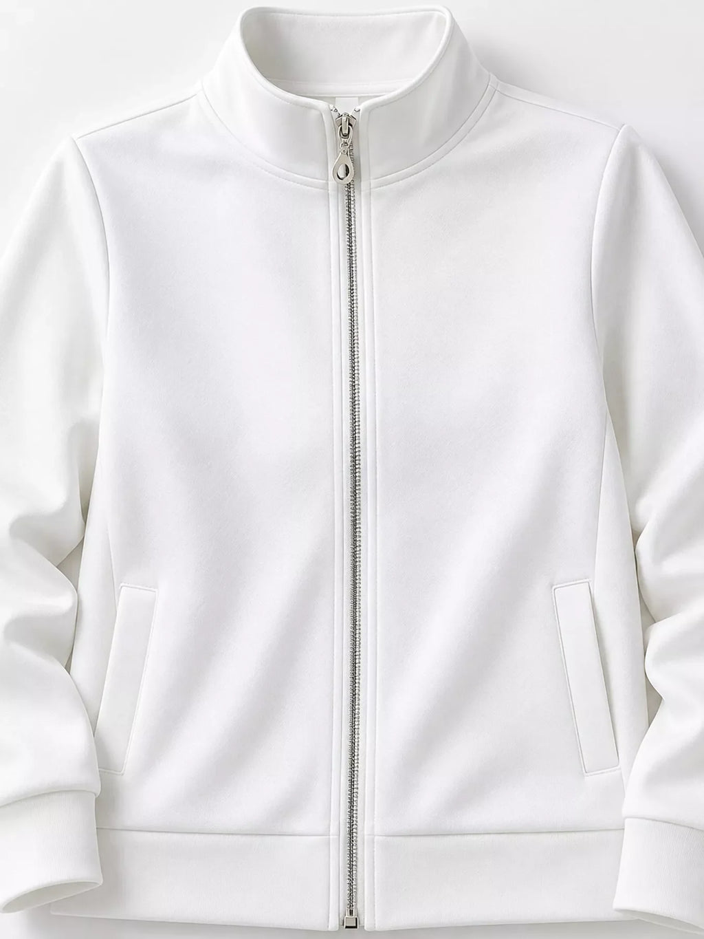 Full Size Stand-Collar Zip-Up Sweatshirt Plus Size