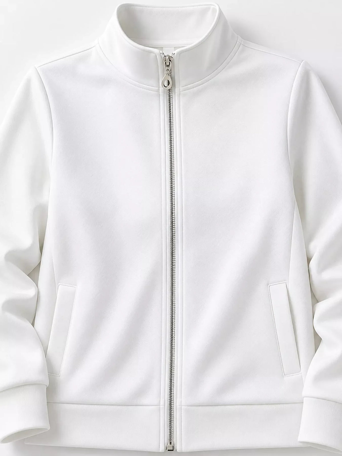 Full Size Stand-Collar Zip-Up Sweatshirt Plus Size