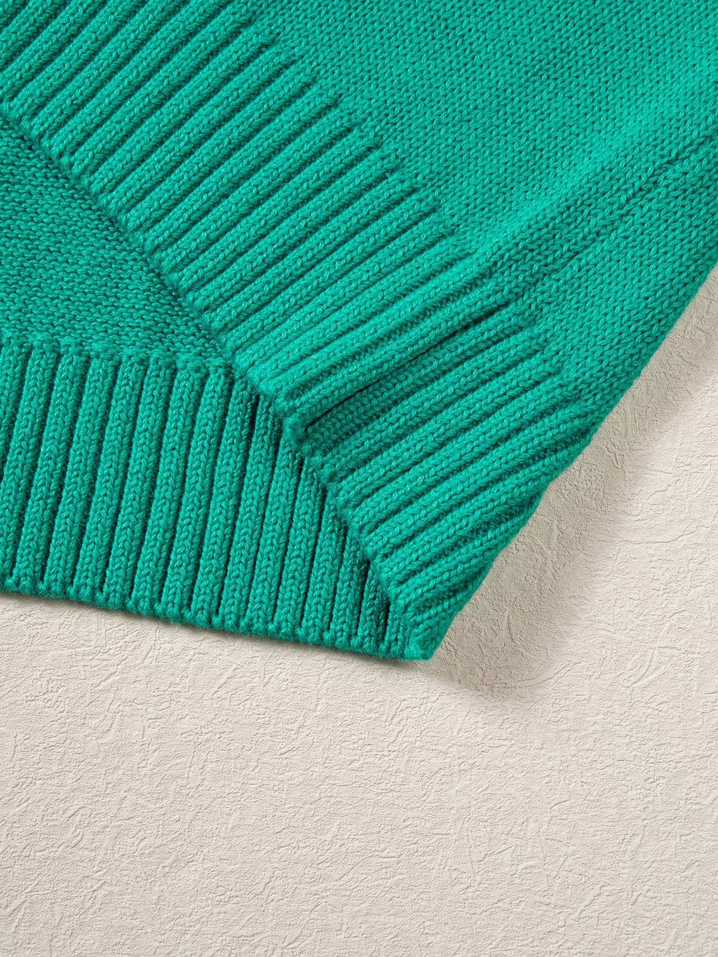 Merry Print Ribbed Trim Round Neck Loose Fit Sweater
