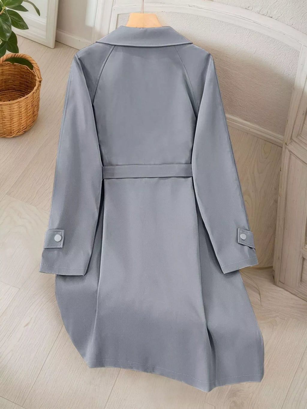 Lapel Collar Longline Trench Coat