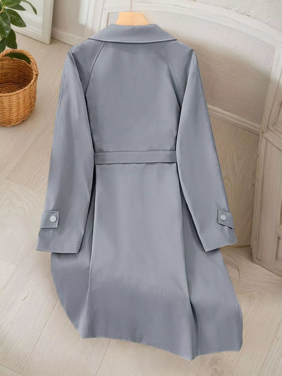 Lapel Collar Longline Trench Coat