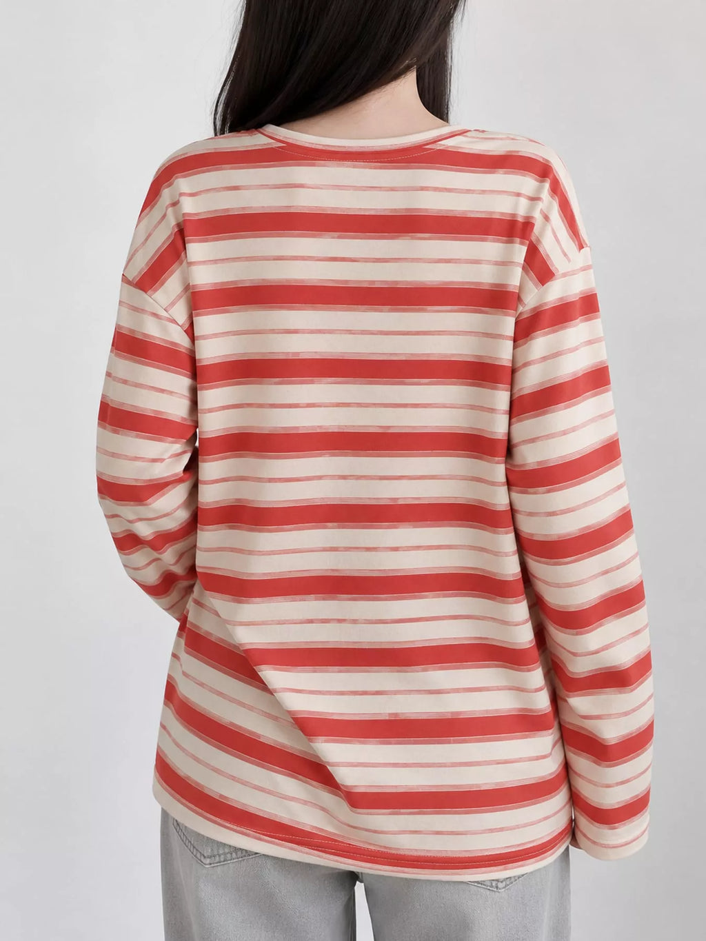 Oversized Striped Crew Neck T-Shirt