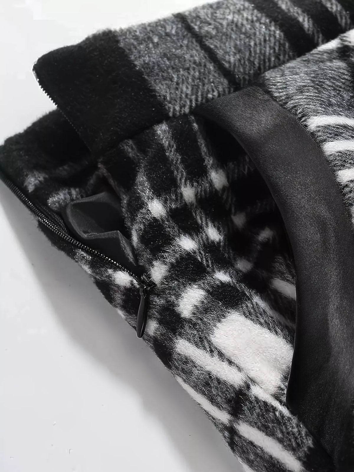 Plaid A-Line Midi Skirt with Pockets