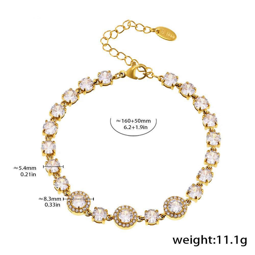 18K gold geometric diamond design exquisite dazzling bracelet