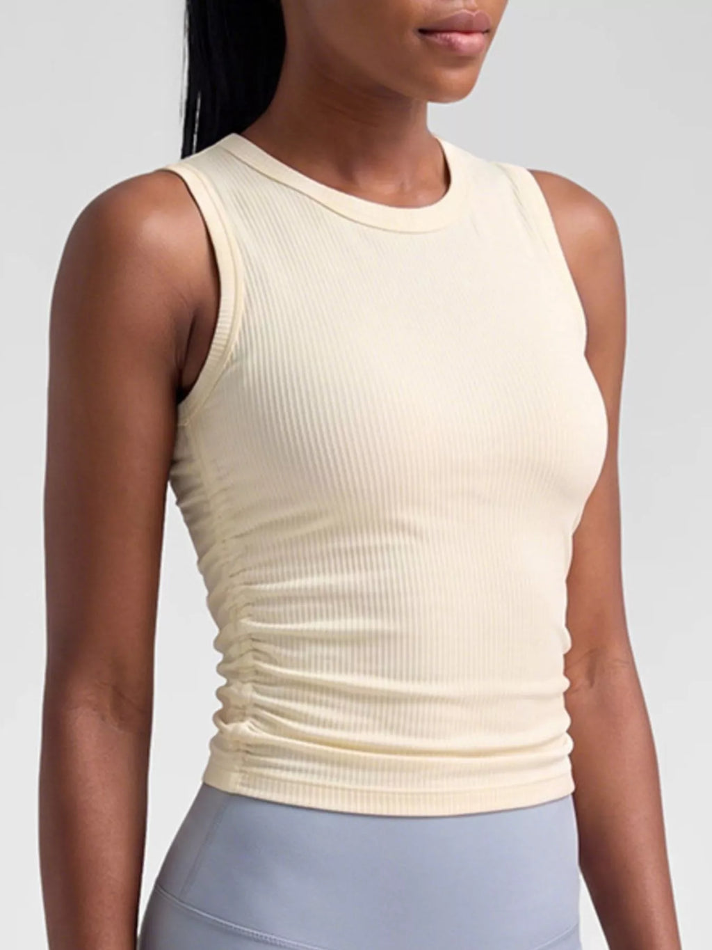 Ribbed Ruched Active Tank