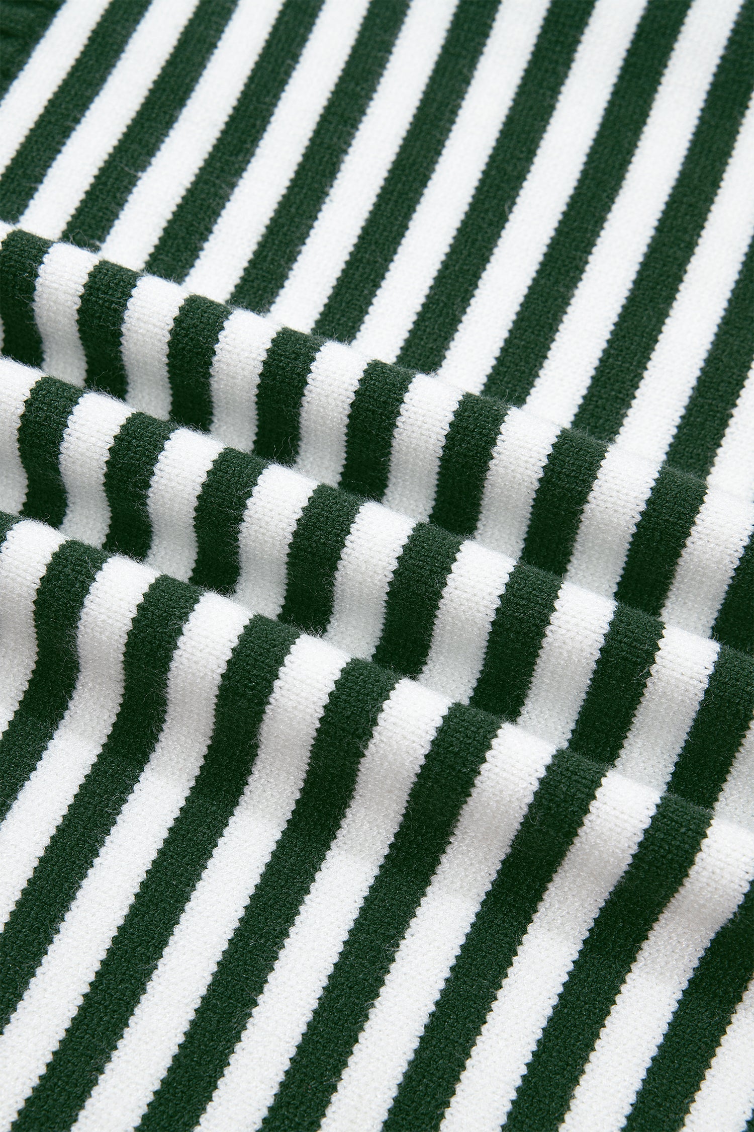 Green Stripe Striped Button Placket Drop Shoulder Long Sleeve Sweater