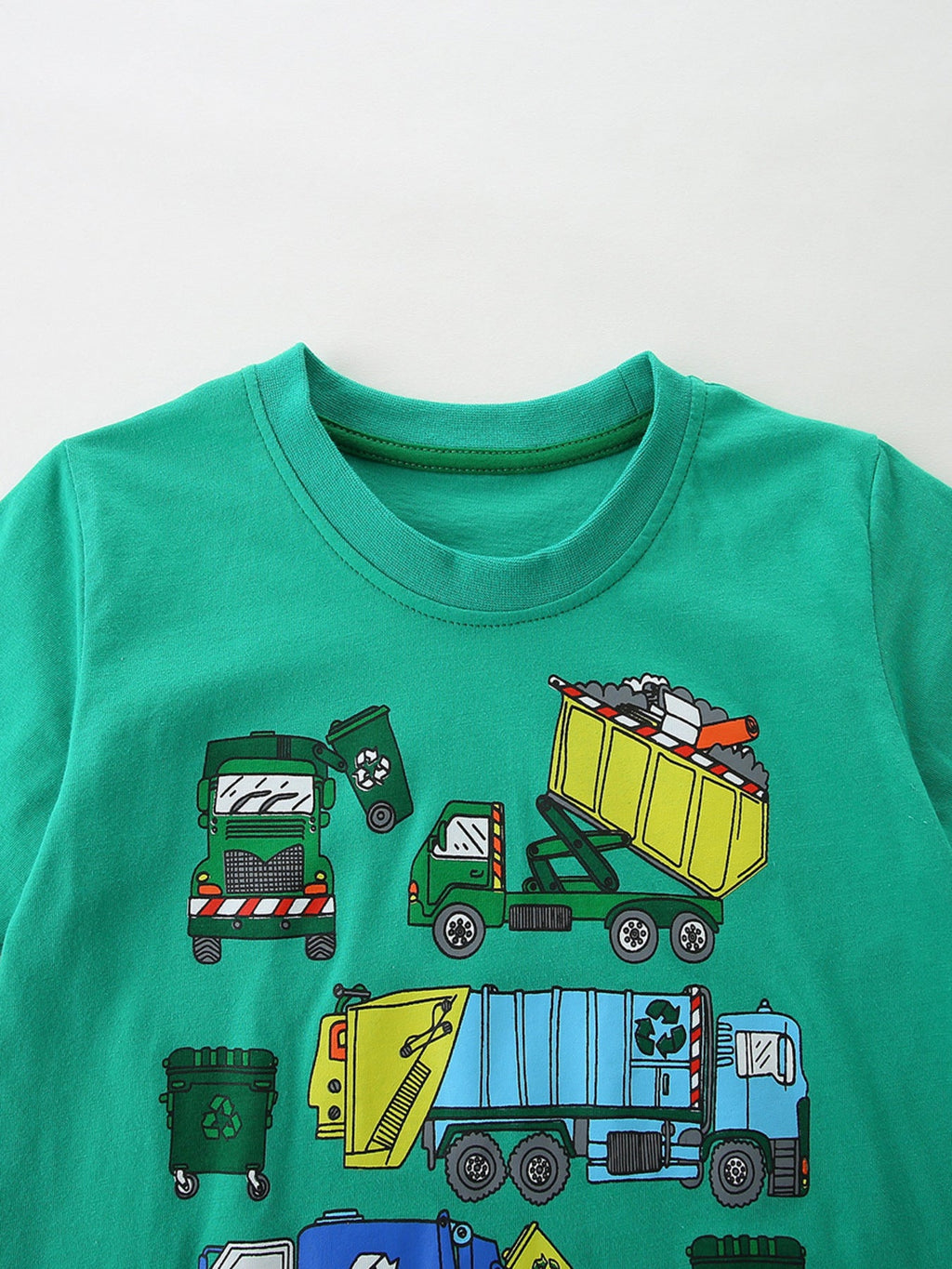 Children's Vehicle Print Short Sleeve T-Shirt 3 Piece Set