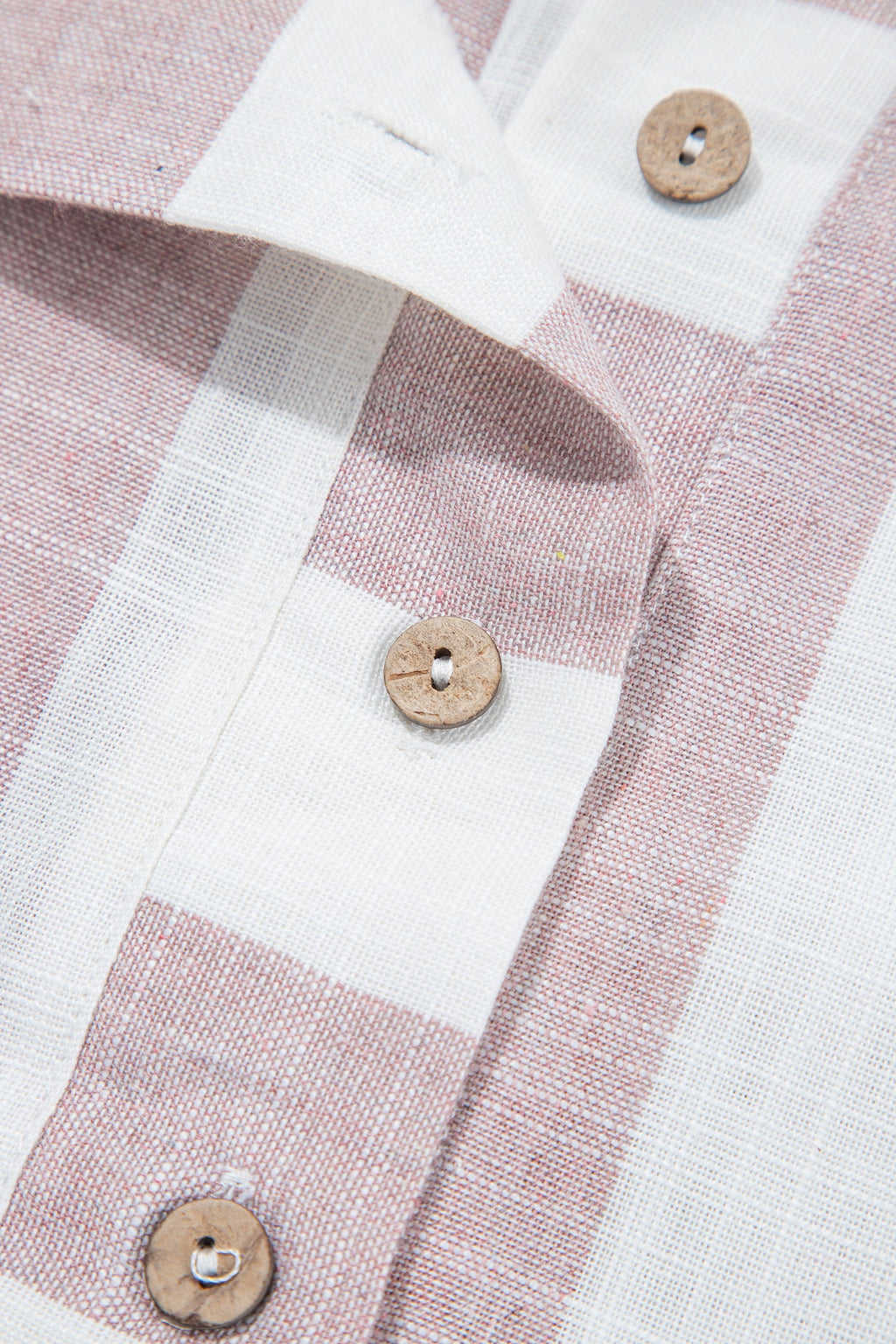 Khaki Stripe Striped Button-Up Three-Quarter Sleeve Short Shift Dress