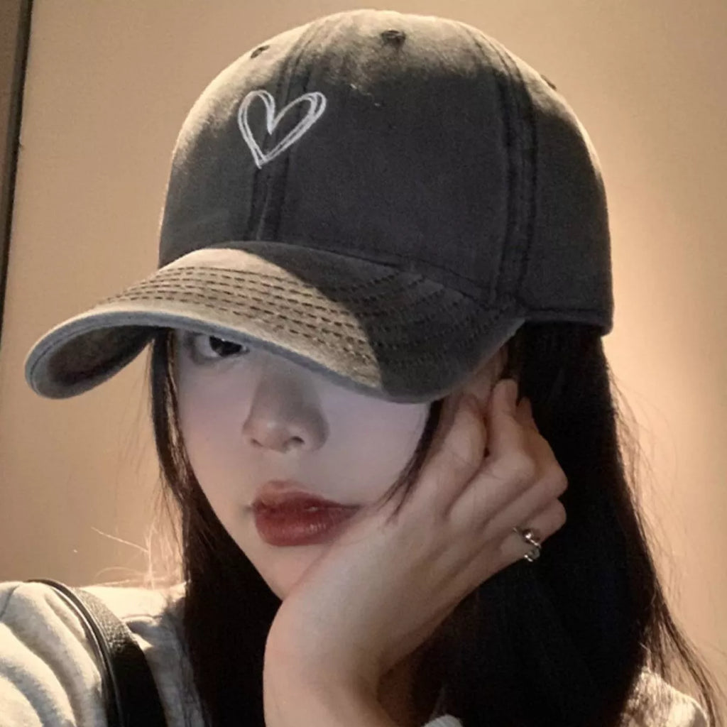 Embroidered Heart Baseball Cap