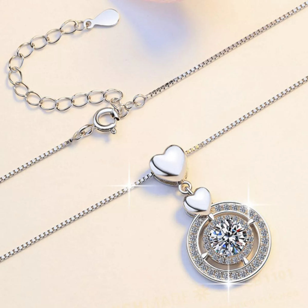2 Carat Moissanite 925 Sterling Silver Pendant Necklace