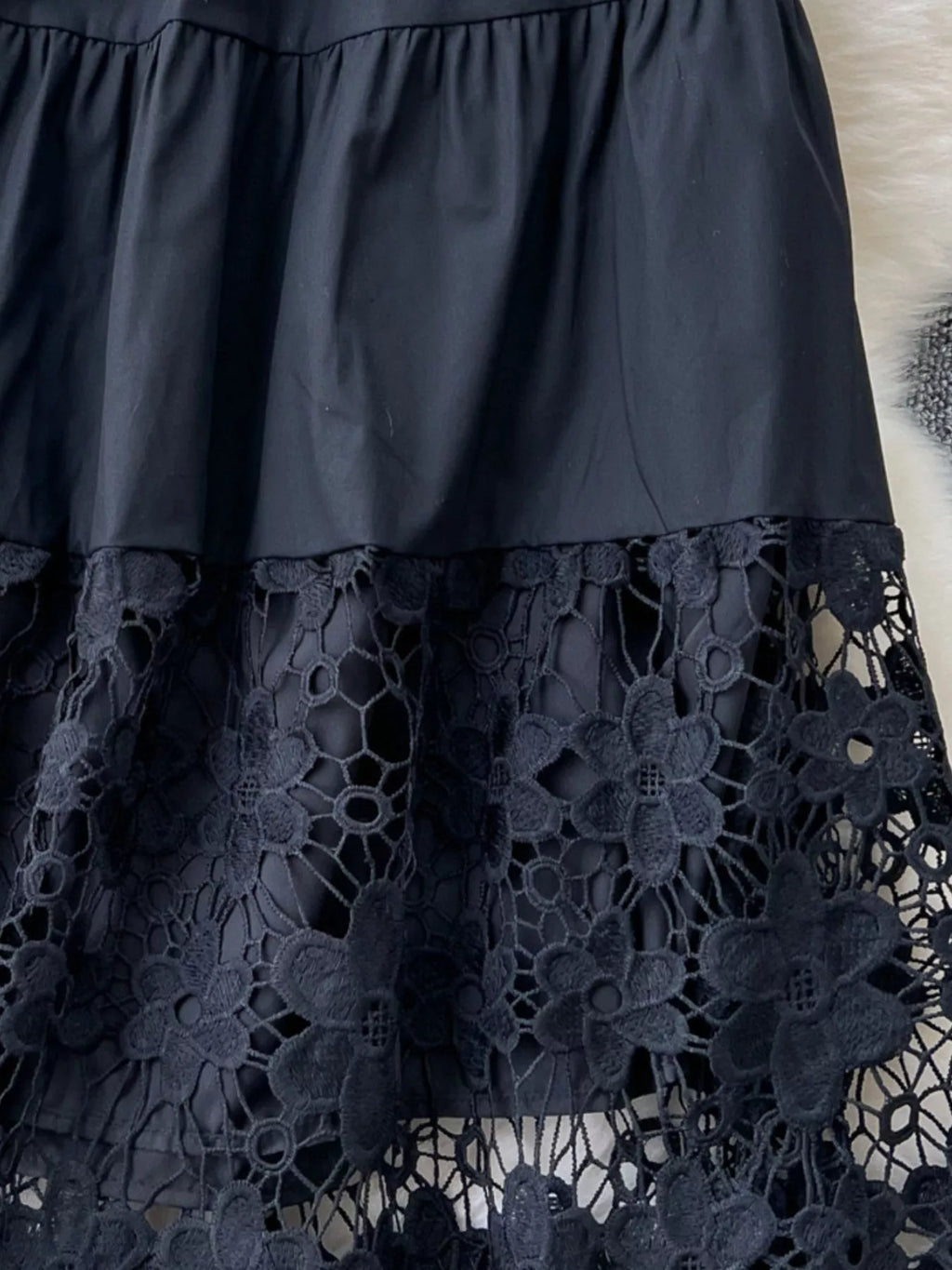 Lace Tiered Elastic Waist Skirt