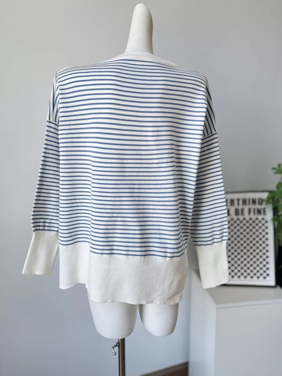 Striped Round Neck Knit Top