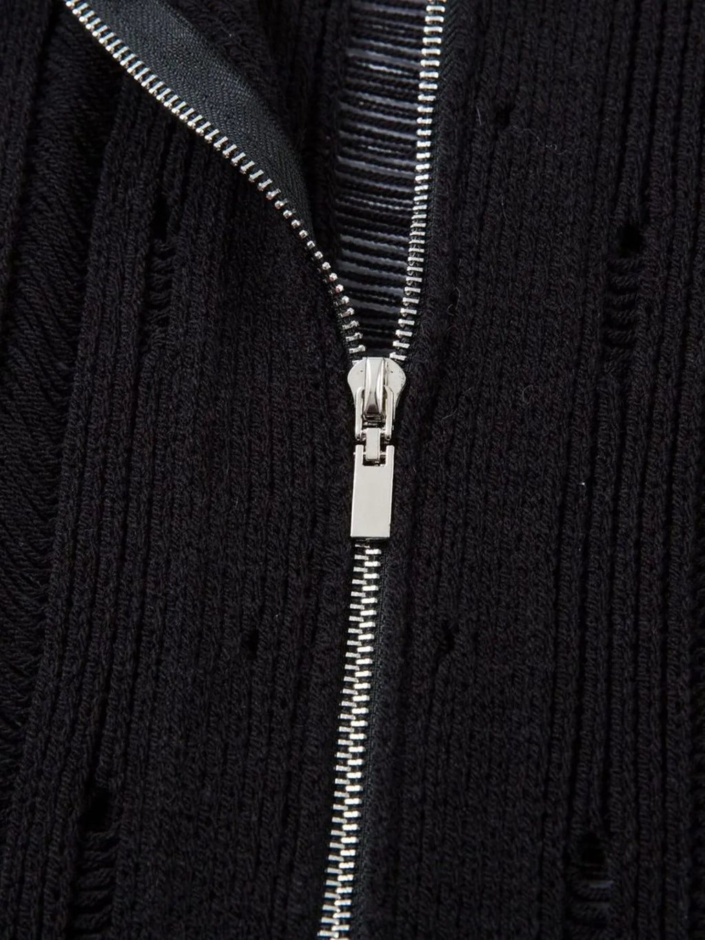 Men's Zip Up Openwork Cardigan