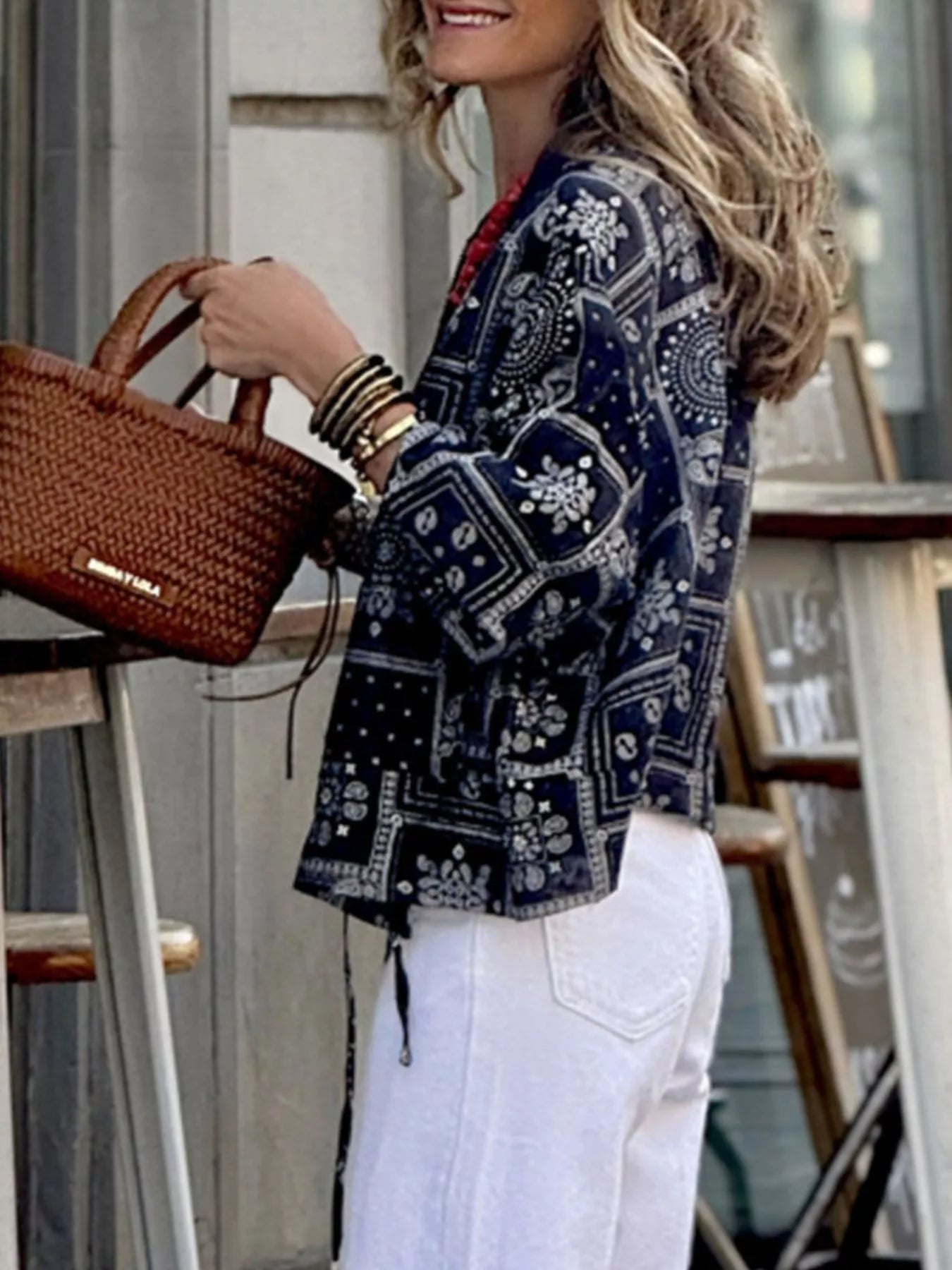 Printed Zip Up Jacket