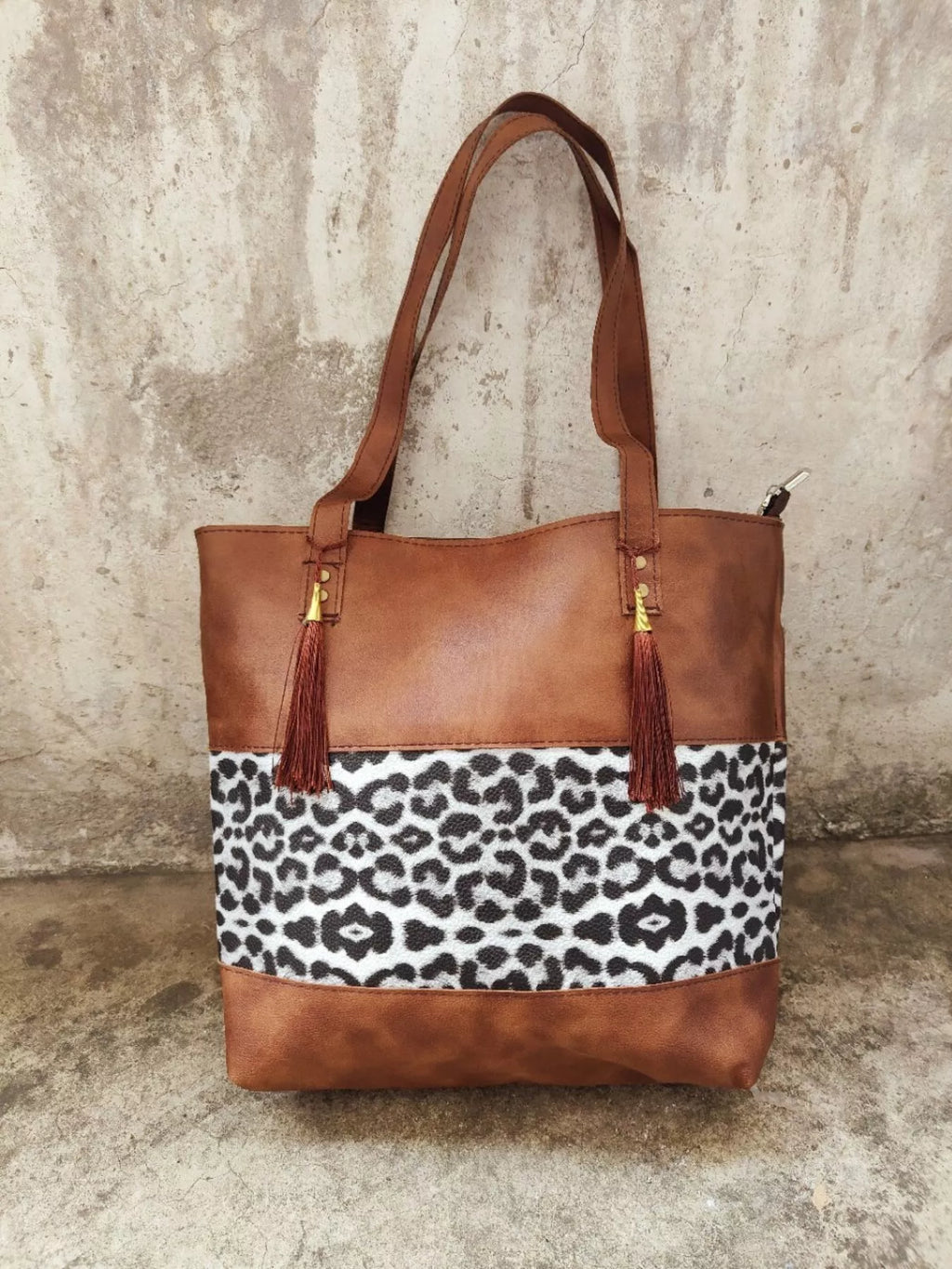 Tassel Leopard Tote Bag