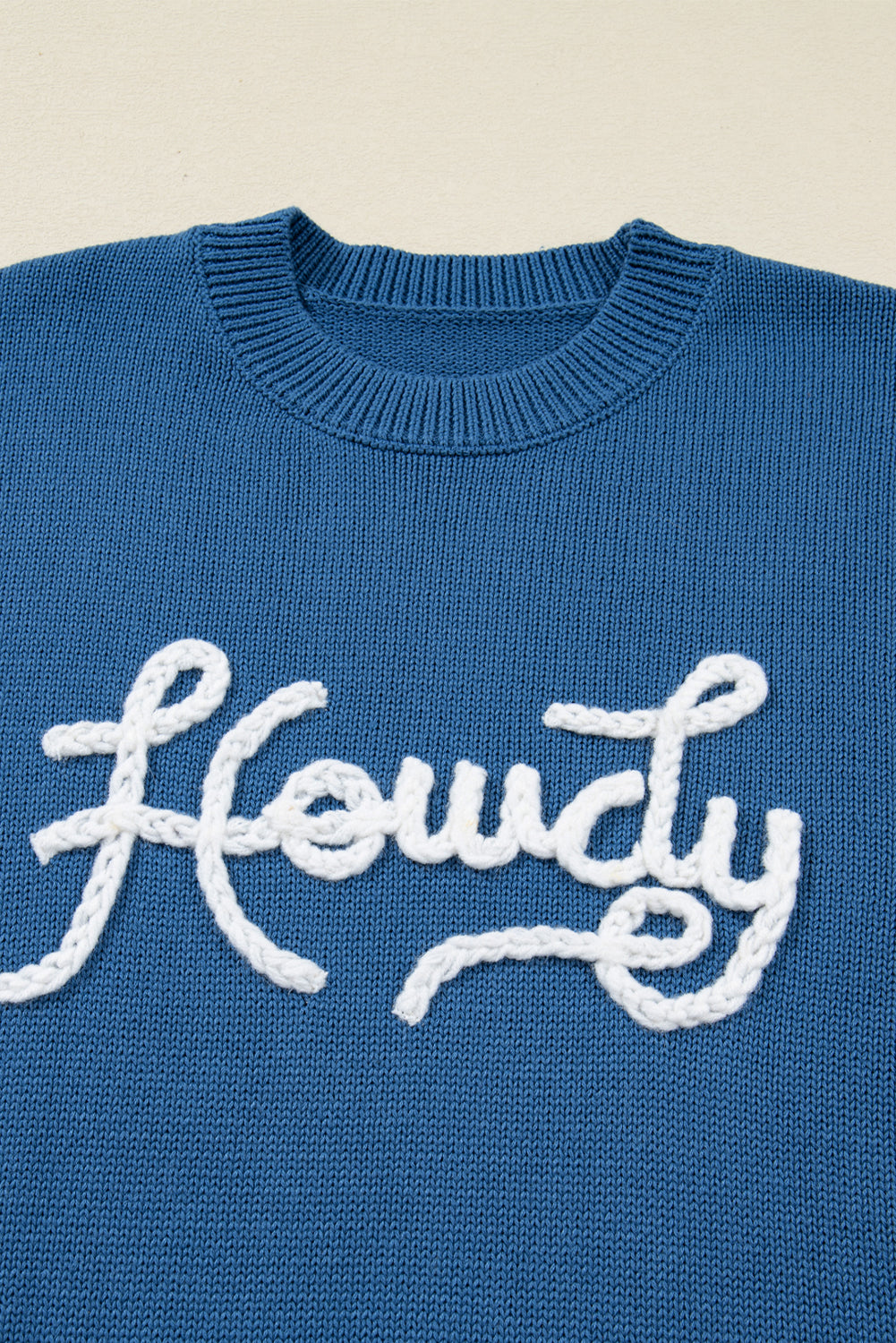 Western Howdy Embroidered Crewneck Sweater