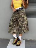 Camouflage Wide-Leg Capris