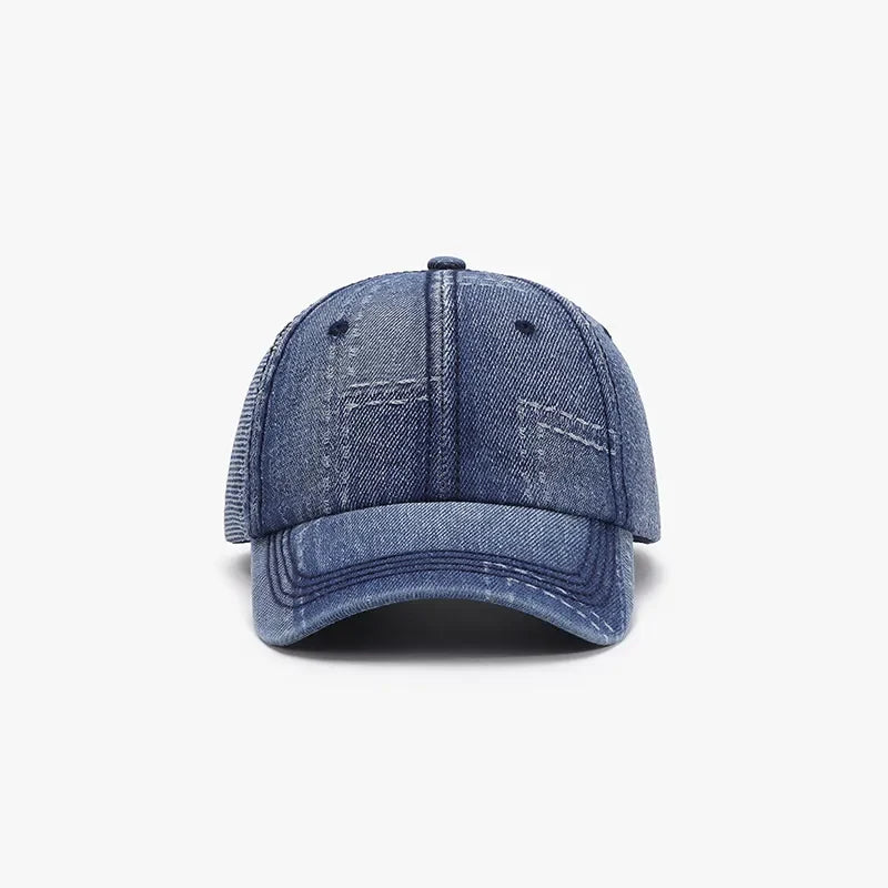 Denim Patchwork Cotton Baseball Cap