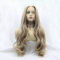 24-Inch Lace Front Synthetic Wig, Long Wavy Ash Blonde