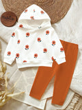Children's Floral Print Hoodie & Pants Set