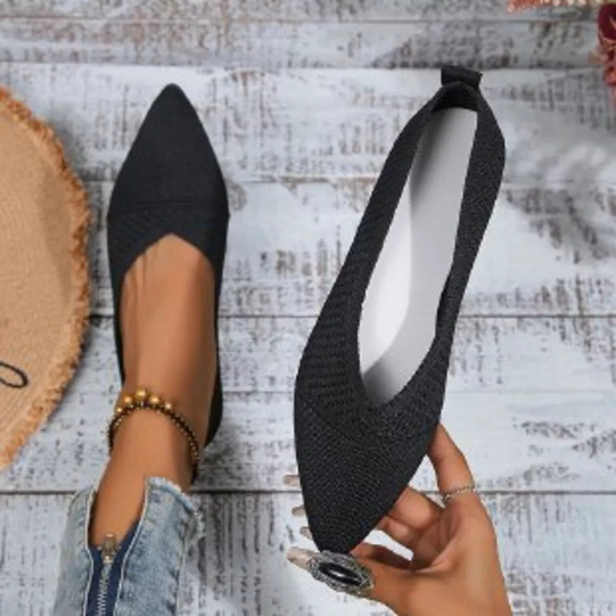 Point Toe Flats Slip-Ons