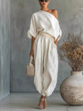 One-Shoulder Top and Joggers Set