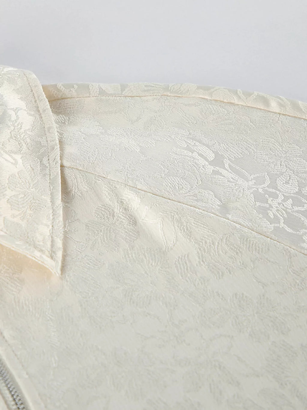Jacquard Bomber Jacket with Drawstring Waist