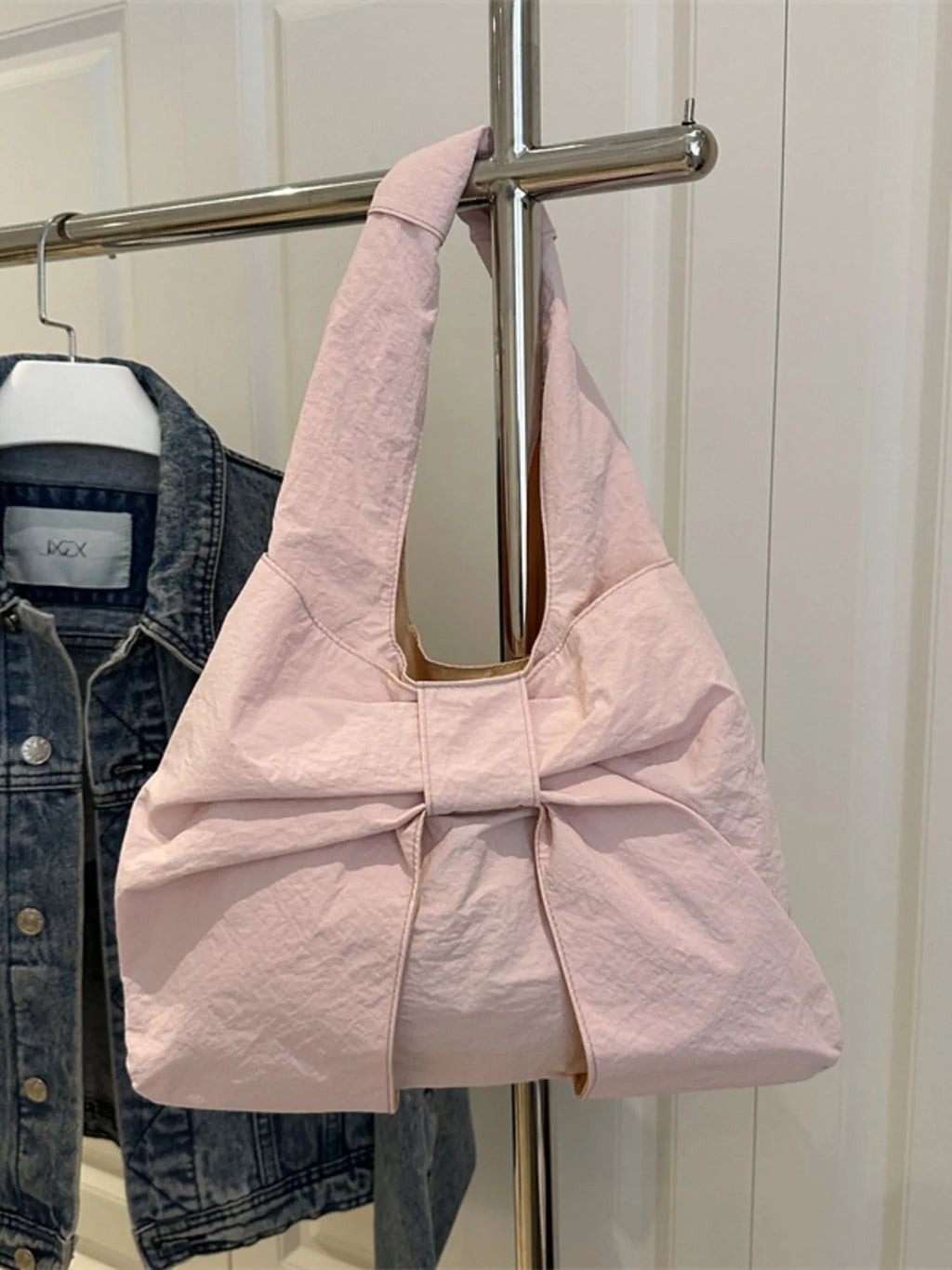 Ruched Bow Shoulder Bag