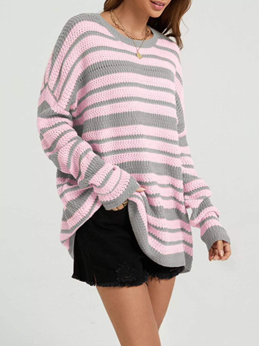 Striped Drop Shoulder Sweater