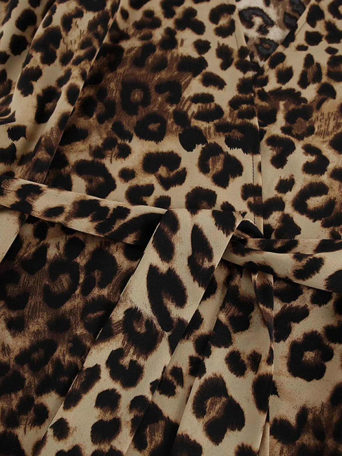 Leopard Cardigan and Wide Leg Pants Lounge Set