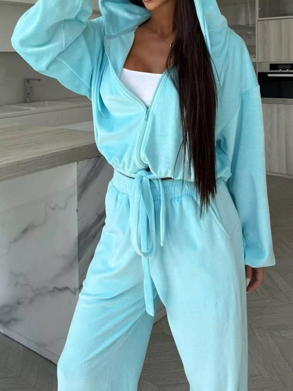 Zip-Up Hoodie and Joggers Set