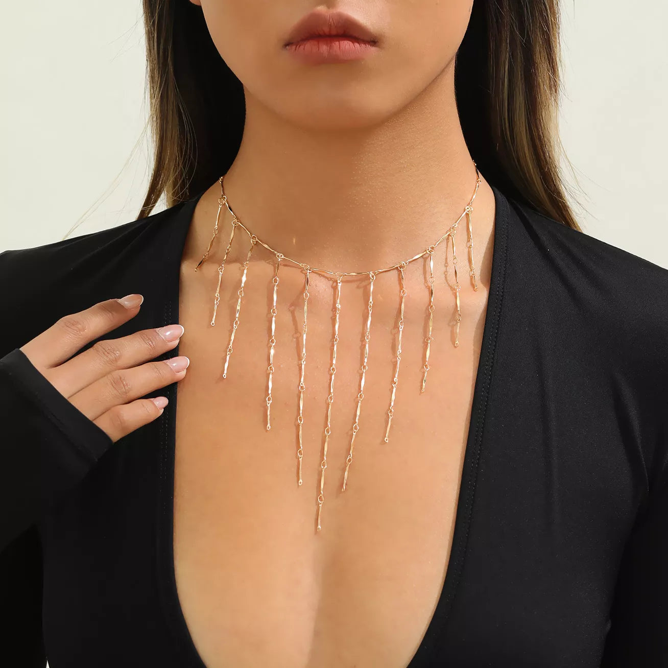 18K Gold-Plated Tassel Waterfall Necklace
