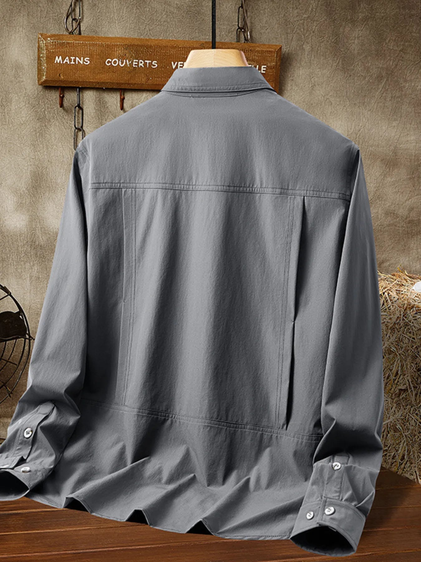 Men's Plus Size Casual Lightweight Button-Down Shacket