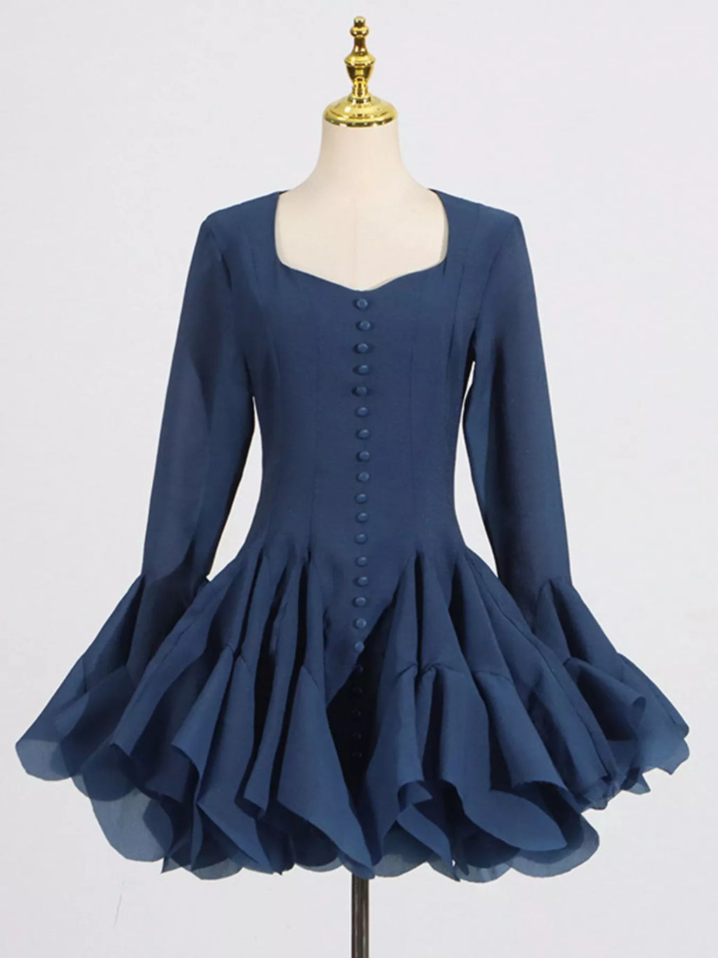 Ruffled Flare Sleeve Mini Dress