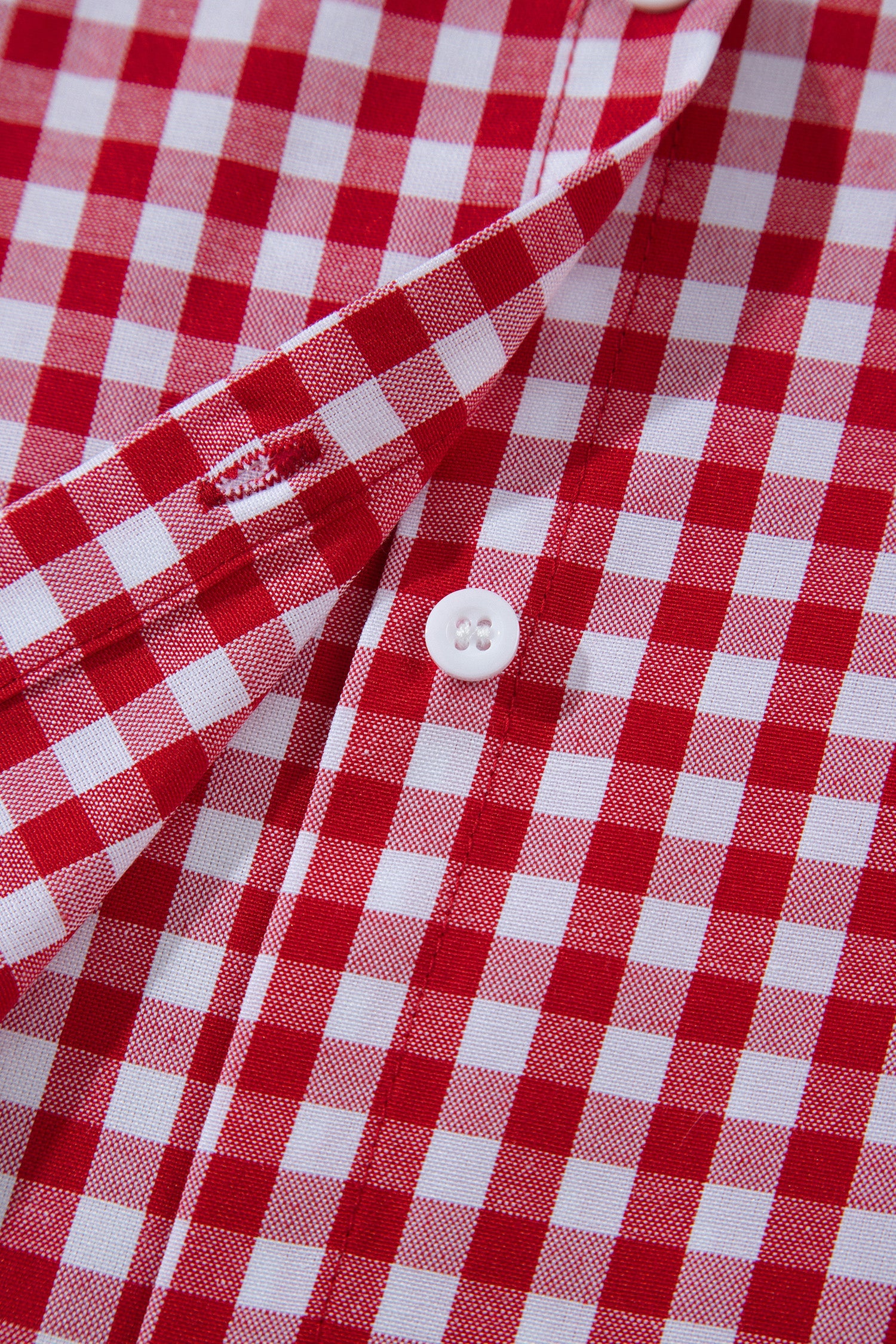 Red Plaid V Neck Long Sleeve Tunic Loose Fit Plus Size Shirt