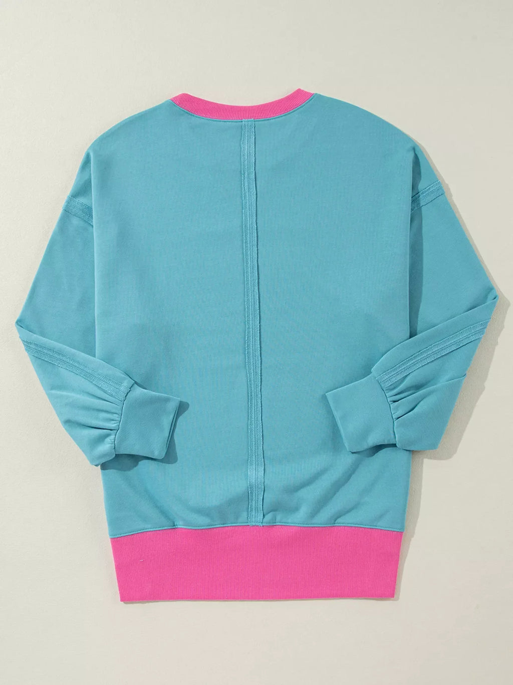 Colorblock Patchwork Crew Neck Loose Sweatshirt
