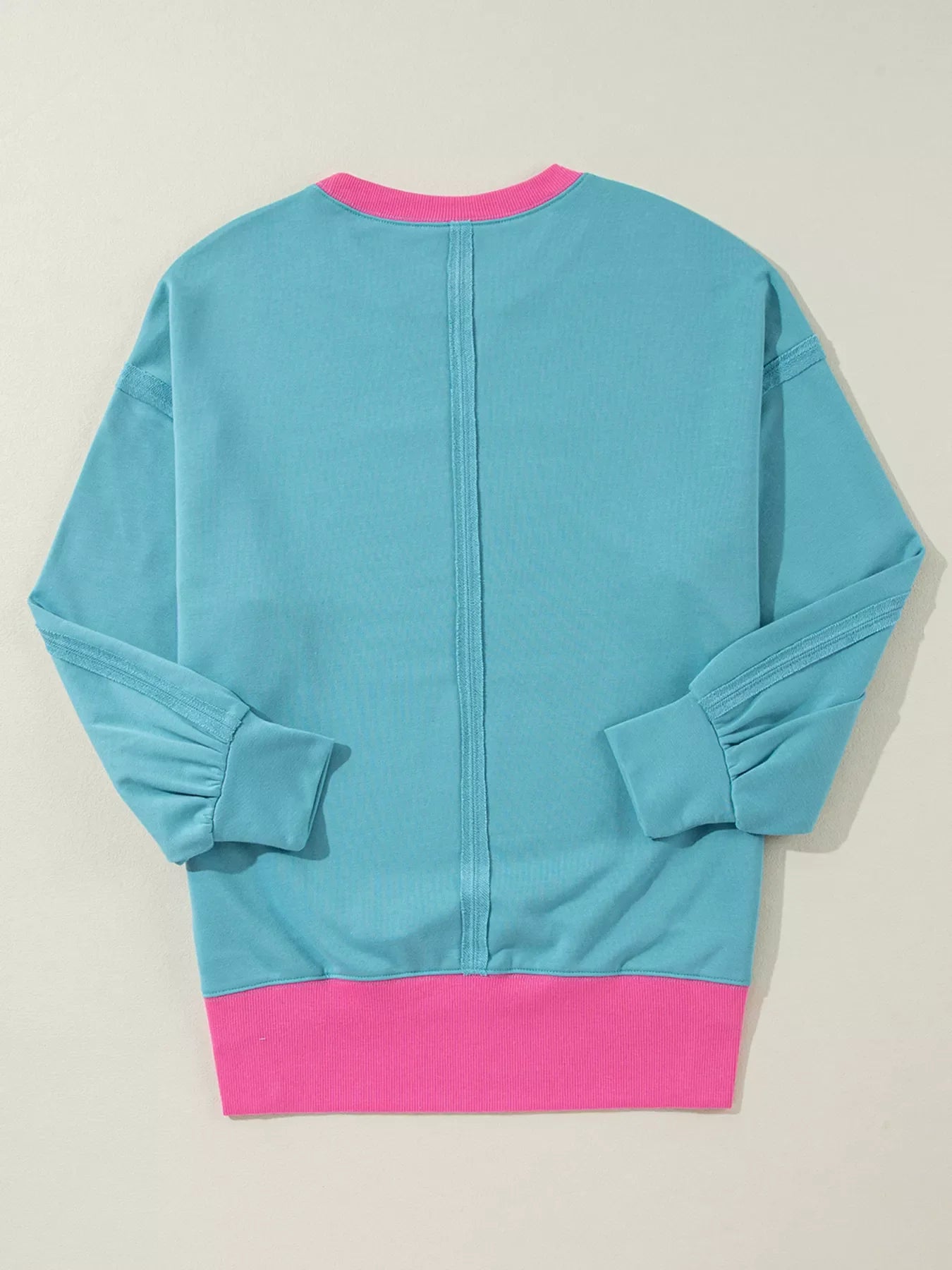Colorblock Patchwork Crew Neck Loose Sweatshirt