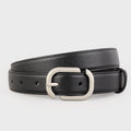 Leather Belt with Silver Buckle