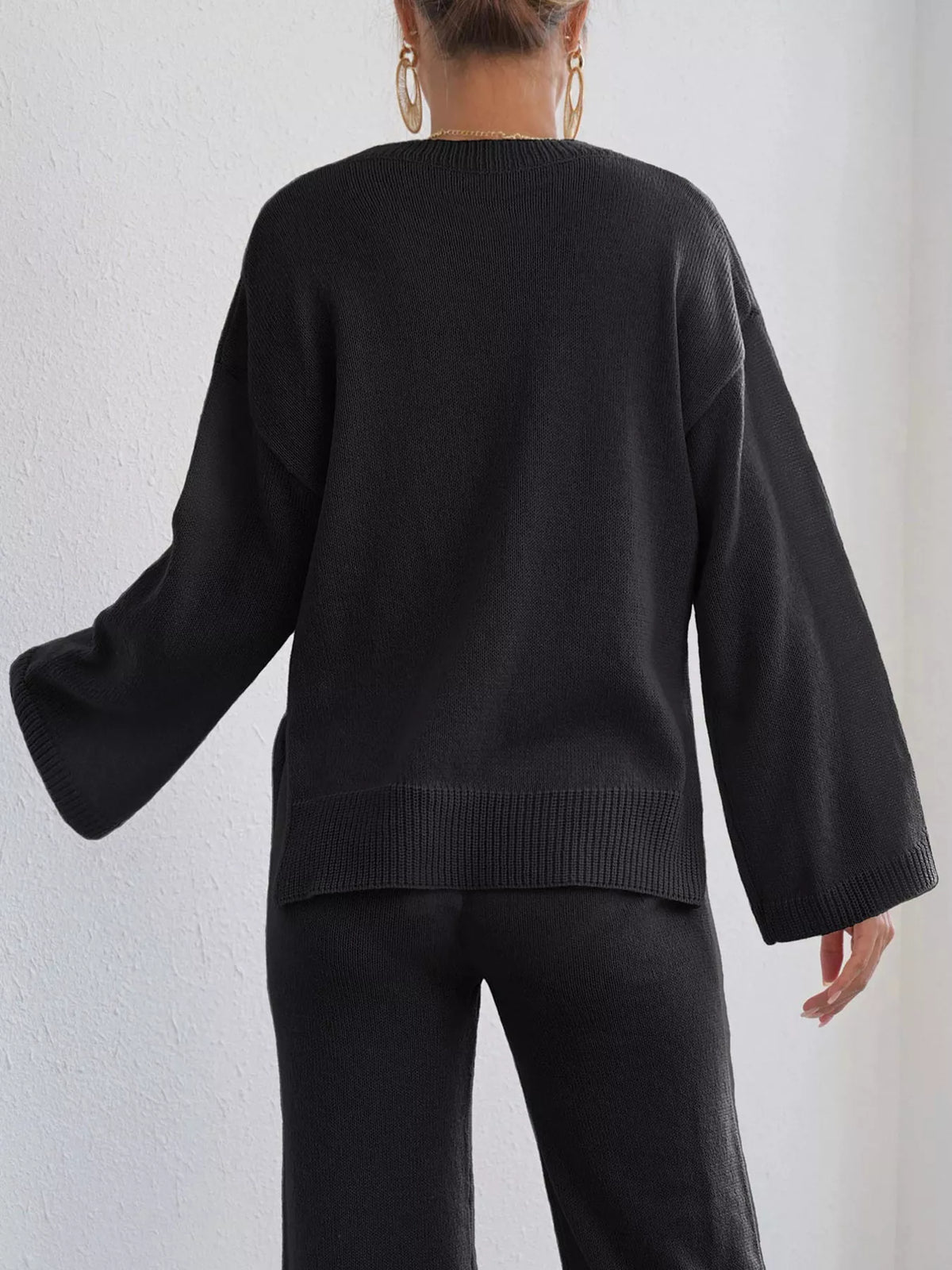 Floral Applique Crew Neck Sweater
