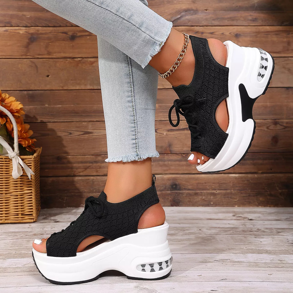 Peep Toe Wedge Sandals