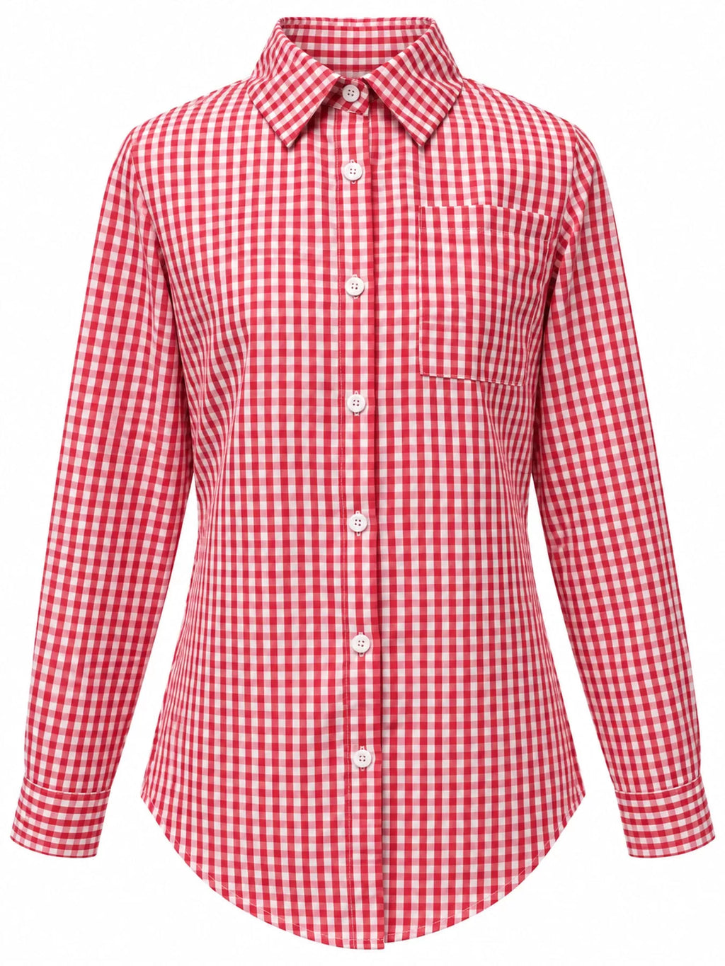 Plus Size Plaid Button-Down Long Sleeve Shirt