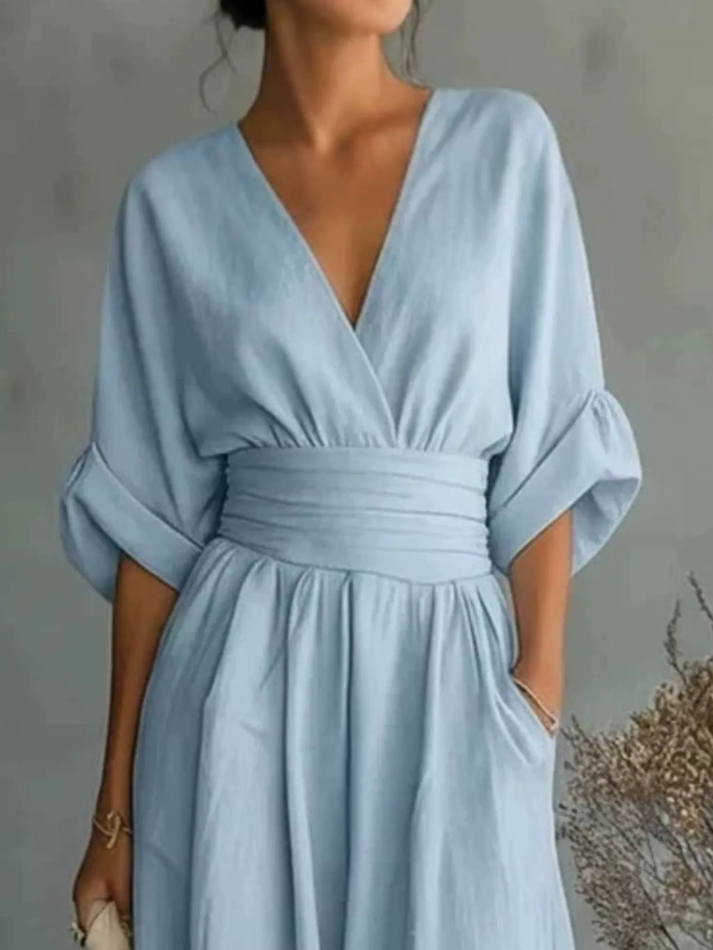 Full Size Half Sleeve Wide-Leg Jumpsuit Plus Size